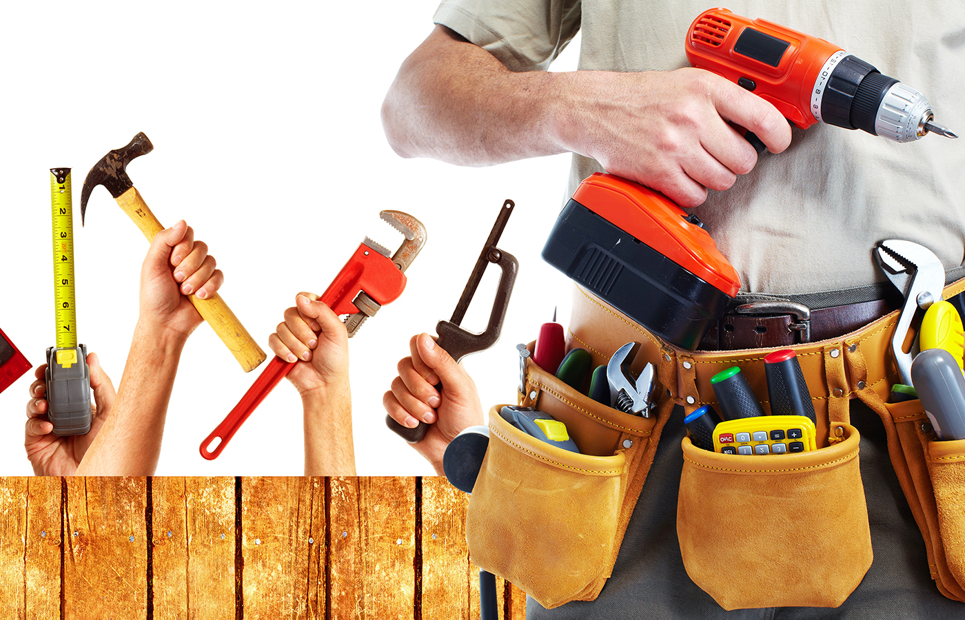 Set of construction tools. House renovation background.